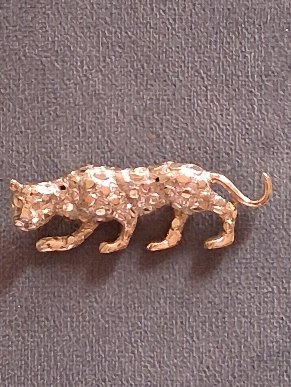 Gold Panther Brooch - Elegant Women's Jewelry